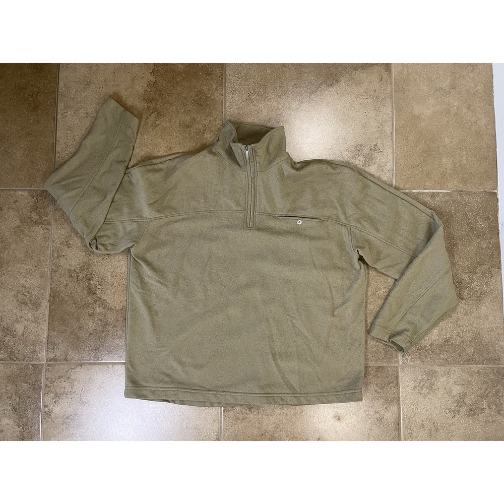 Zegna Sport 1/4 Zip Mens L Brown Pullover Sweater Long Sleeve Ermenegildo Italy